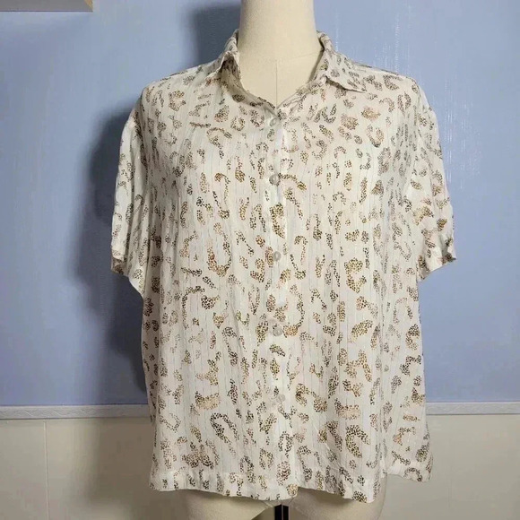 Final Price / Last Chance Item Jane + Delancey Medium Animal Print Blouse - Picture 1 of 10